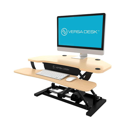 VersaDesk Power Pro Corner 36 inch Electric Maple 3D View Facing Left