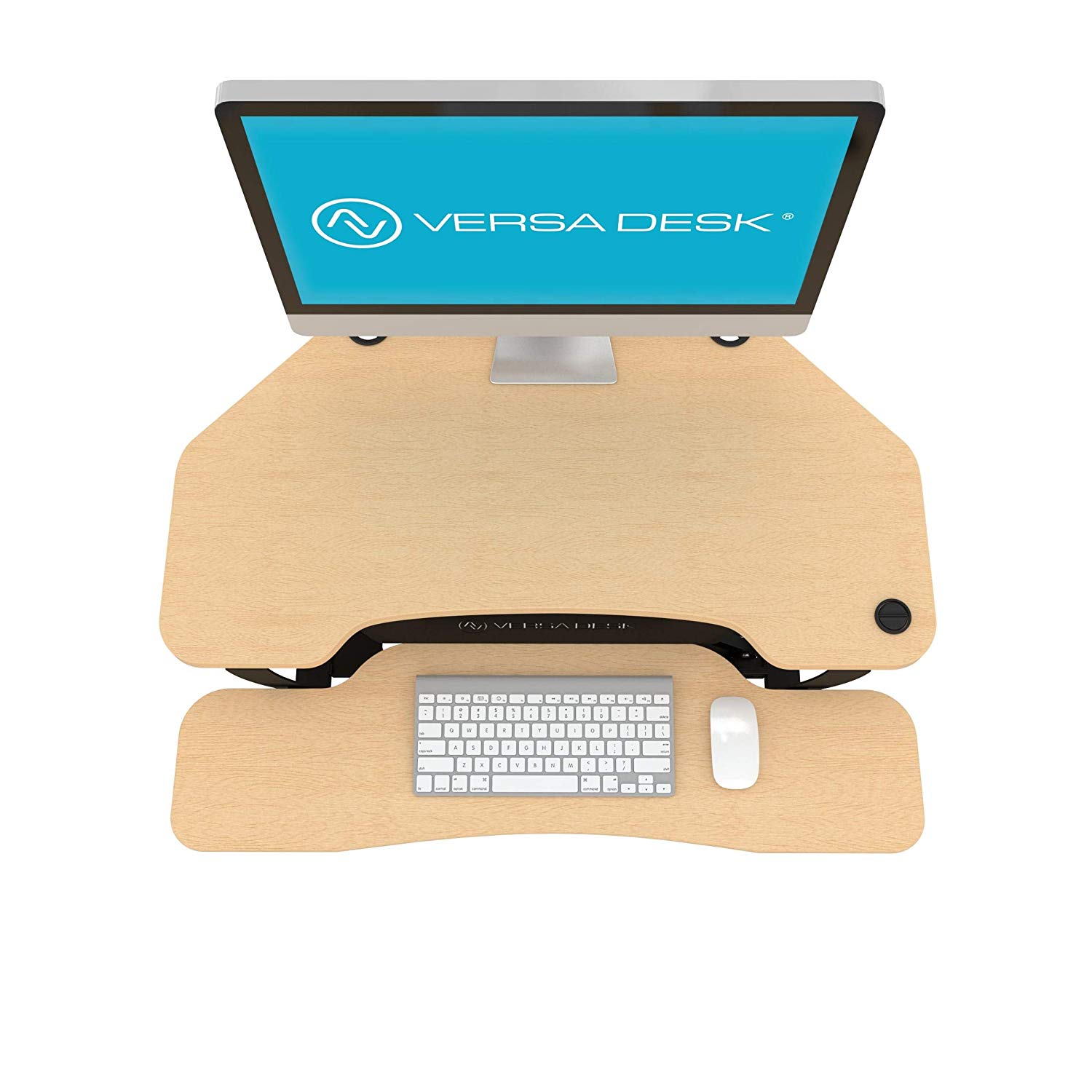 VersaDesk Power Pro Corner 36 inch Electric Maple Top View