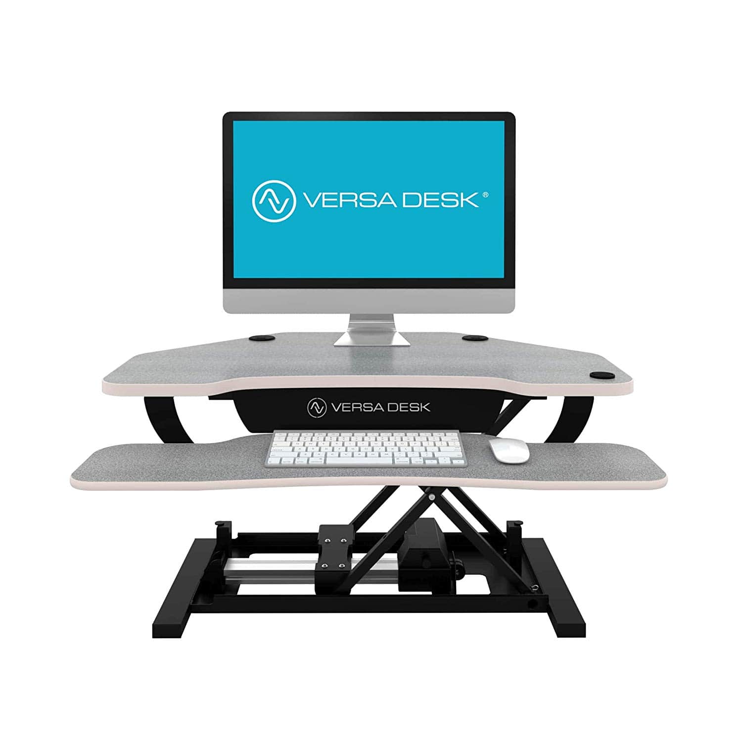 VersaDesk Power Pro Corner 36 inch Gray Front View