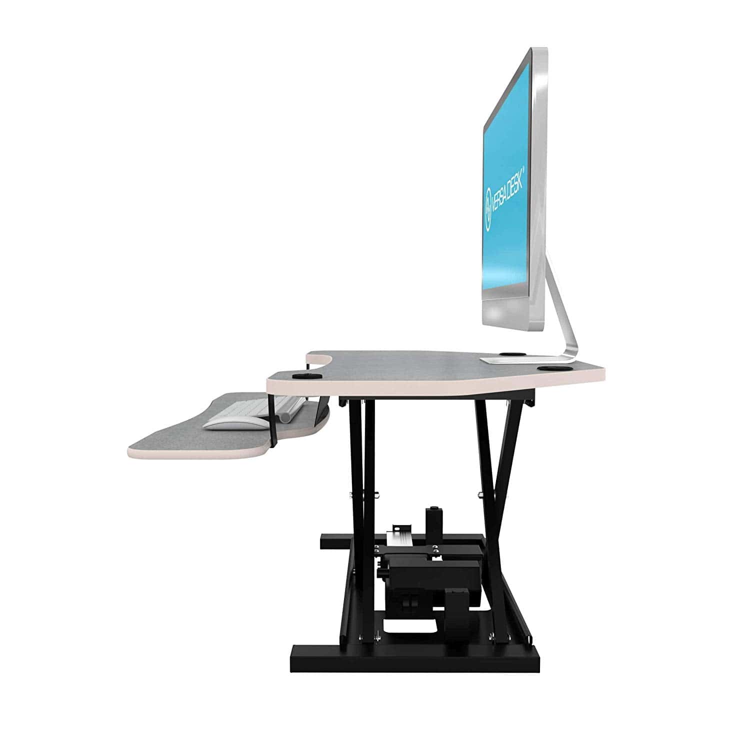 VersaDesk Power Pro Corner 36 inch Gray Left Side View