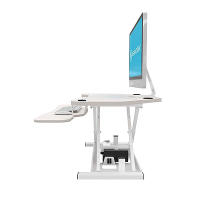 VersaDesk Power Pro Corner 36 inch White Left Side View