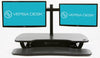 VersaDesk Universal Dual LCD Spider Monitor Arm Black Front View On Desk