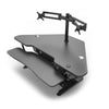 VersaDesk Universal Dual LCD Spider Monitor Arm Black On Corner Desk