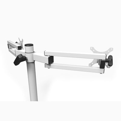 VersaDesk Universal Dual LCD Spider Monitor Arm White Back Side View