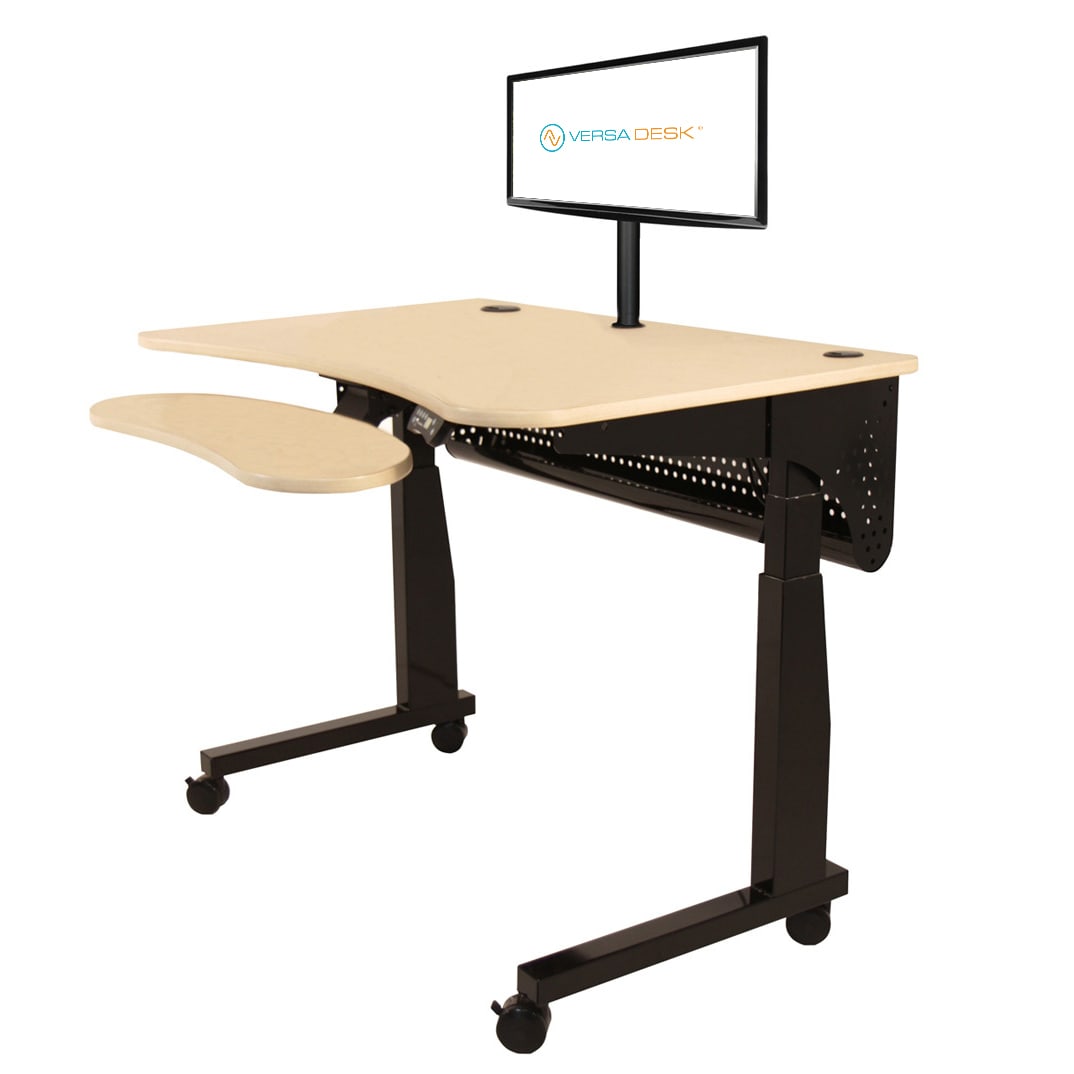 VersaDesk Universal Single LCD Monitor Arm Black 3D View