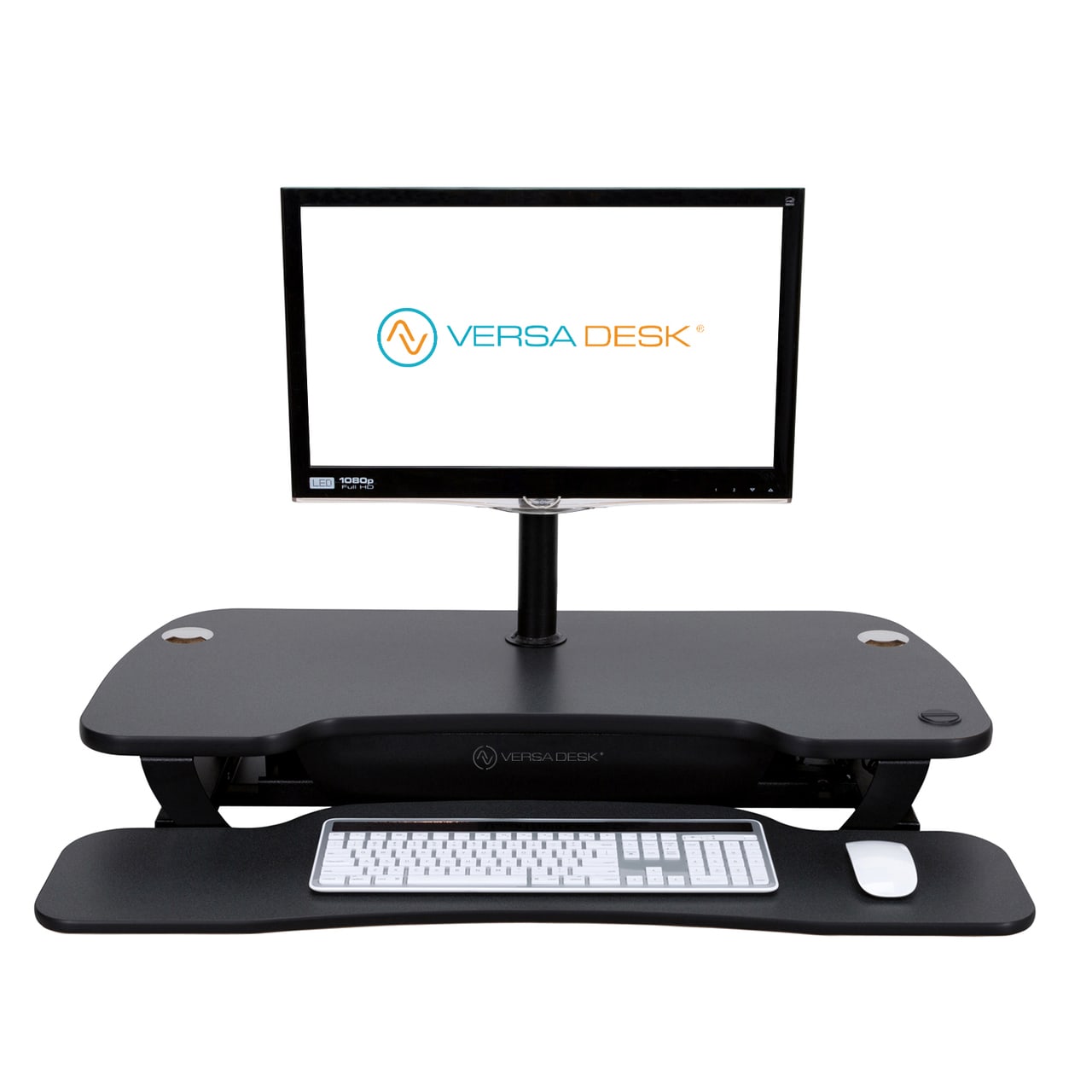 VersaDesk Universal Single LCD Monitor Arm Black Front View
