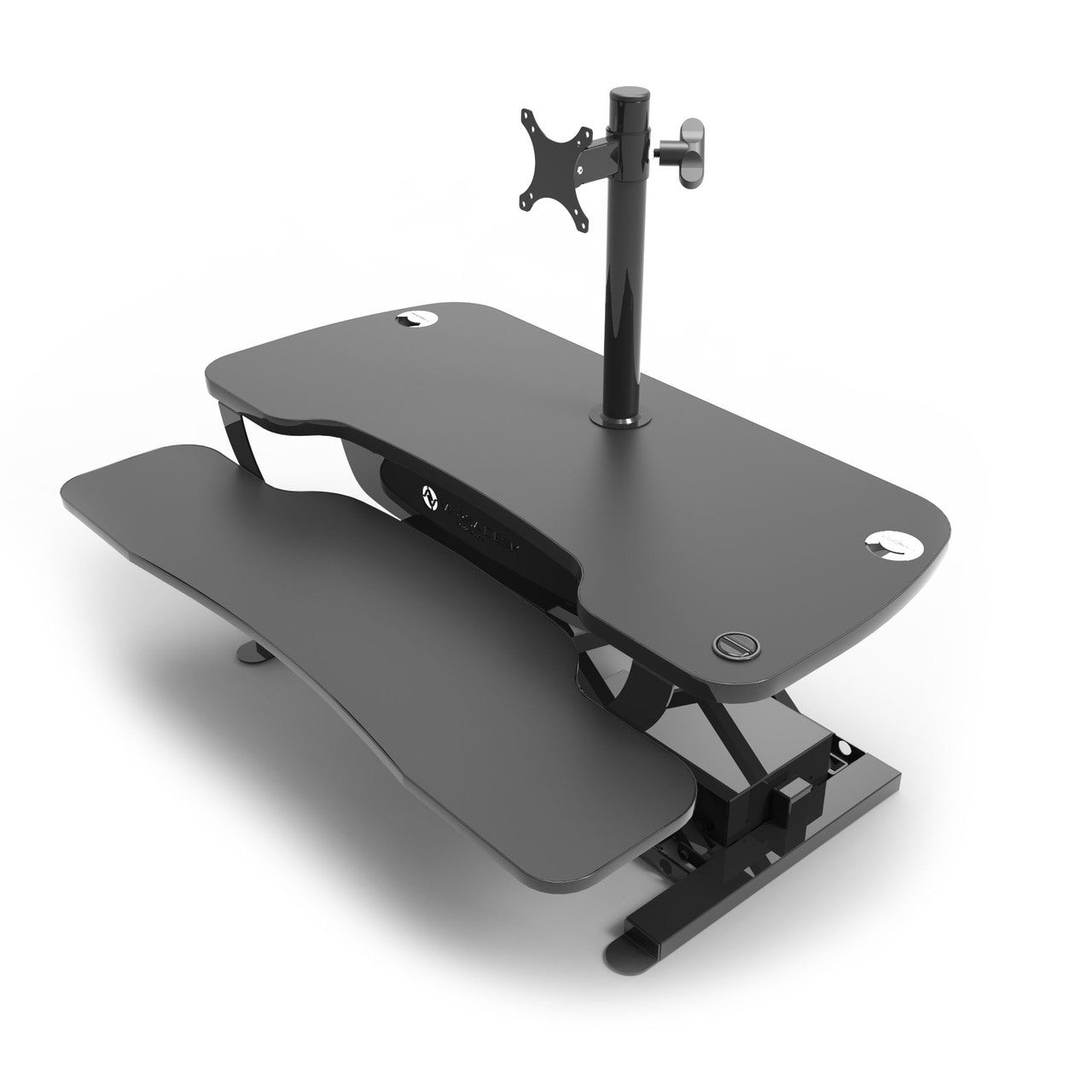 VersaDesk Universal Single LCD Monitor Arm Black On Desk