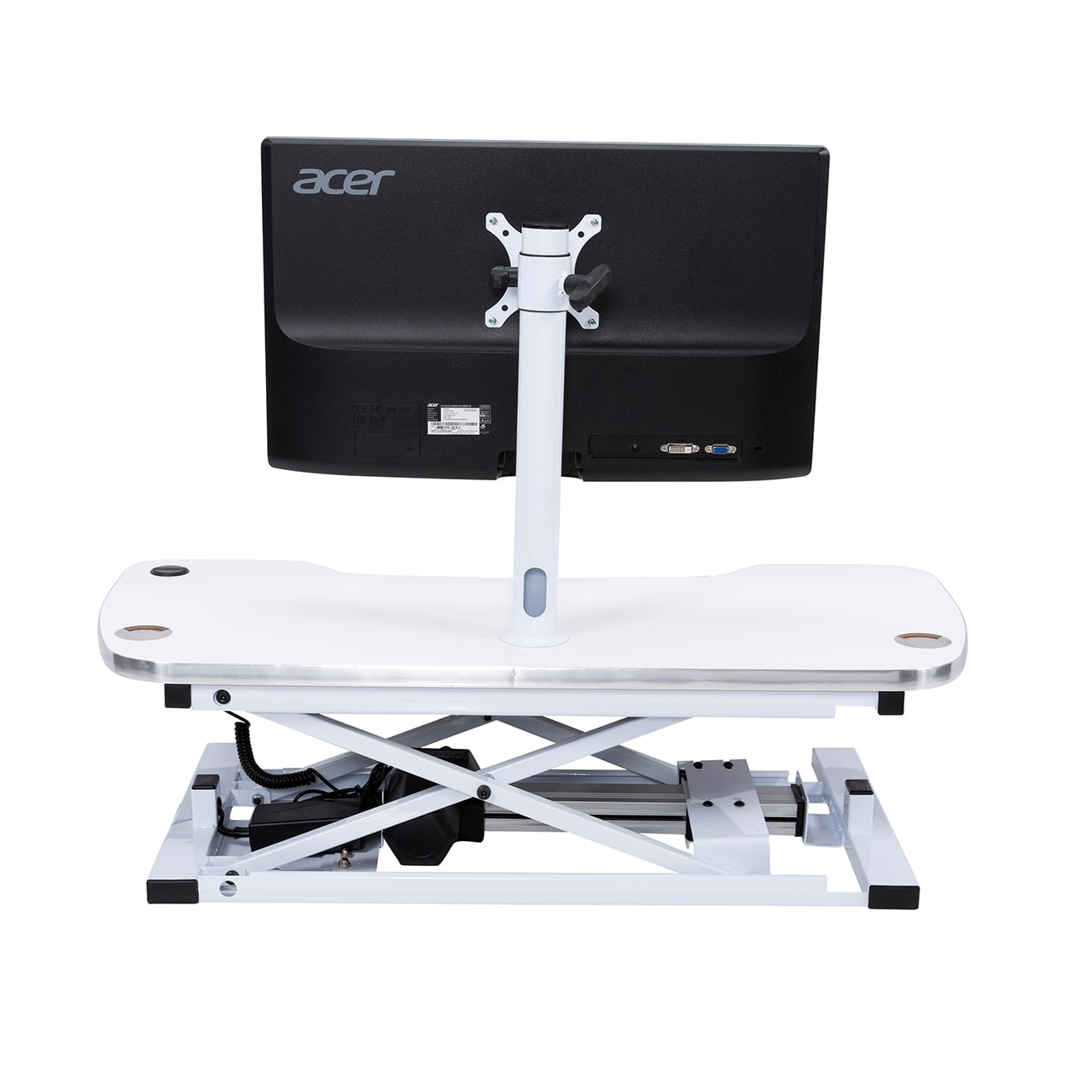 VersaDesk Universal Single LCD Monitor Arm White Back View