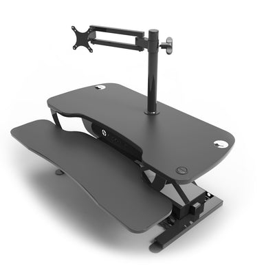 VersaDesk Universal Single LCD Spider Monitor Arm Black On Corner Desk