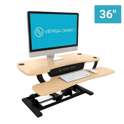 VersaDesk Power Pro 36 inch Electric Standing Desk Converter Maple