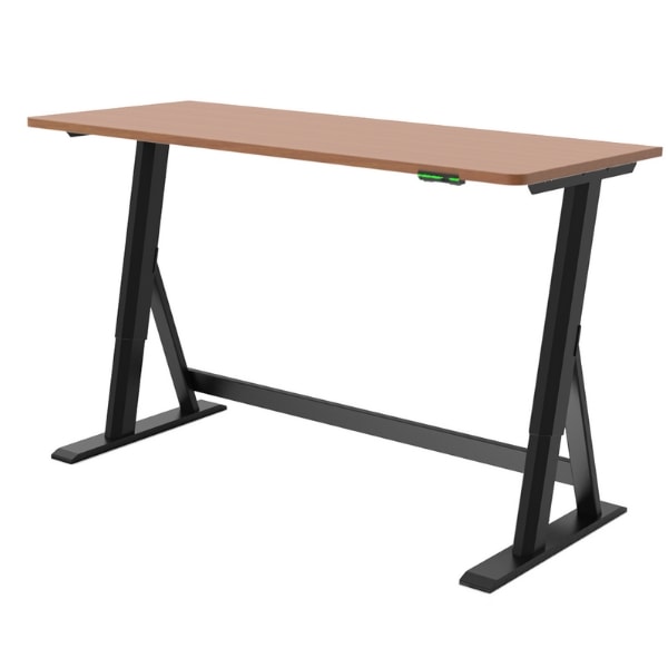 Vivistand Duo Standing Desk Clear Walnut Black Base