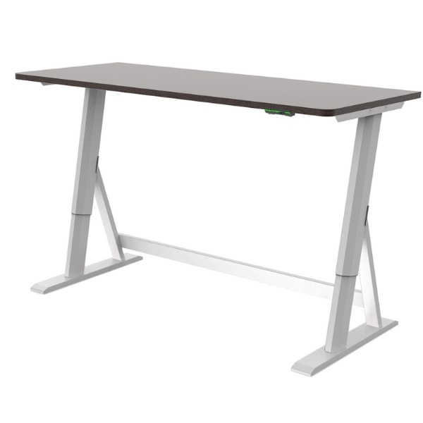 Vivistand Duo Standing Desk Dark Walnut White Base