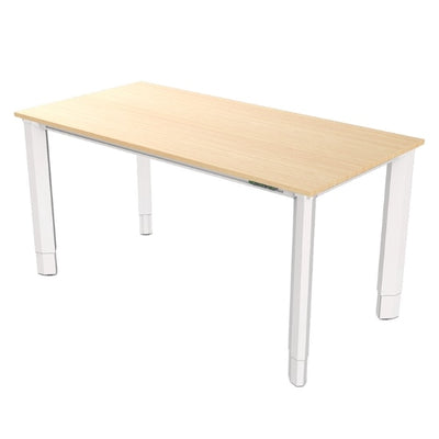 Vivistand Quattro 4 Leg Standing Desk Clear Oak White Frame
