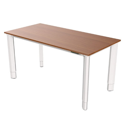 Vivistand Quattro 4 Leg Standing Desk Clear Walnut White Frame