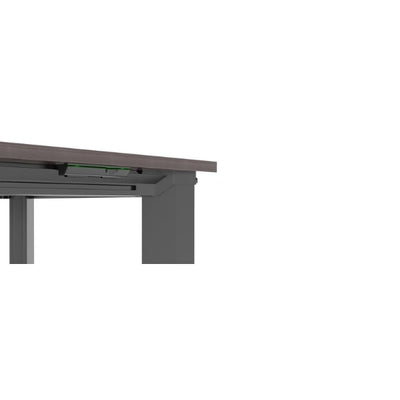 Vivistand Quattro 4 Leg Standing Desk Dark Walnut Black Frame Close Up