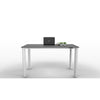 Vivistand Quattro 4 Leg Standing Desk Front View Dark Walnut