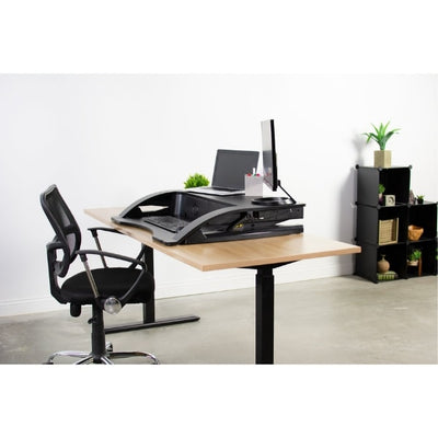 Vivo Desk-V000R 36_ Black Standing Desk Riser 3D View Compressed