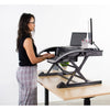 Vivo Desk-V000R 36_ Black Standing Desk Riser Front Side View