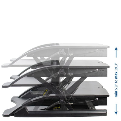 Vivo Desk-V000R 36_ Black Standing Desk Riser Height Setting