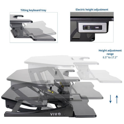 Vivo Desk V000VCE 43 Electric Standing Desk Riser  Height Setting