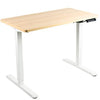 Vivo Electric Standing Desks Light Wood White Frame 43 x 24