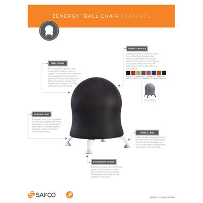 Safco - Zenergy Ball Chair - Standing Desk Nation