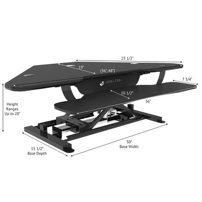 VersaDesk - 48" Power Pro Corner Electric Standing Desk Converter - DISCONTINUED - Standing Desk Nation