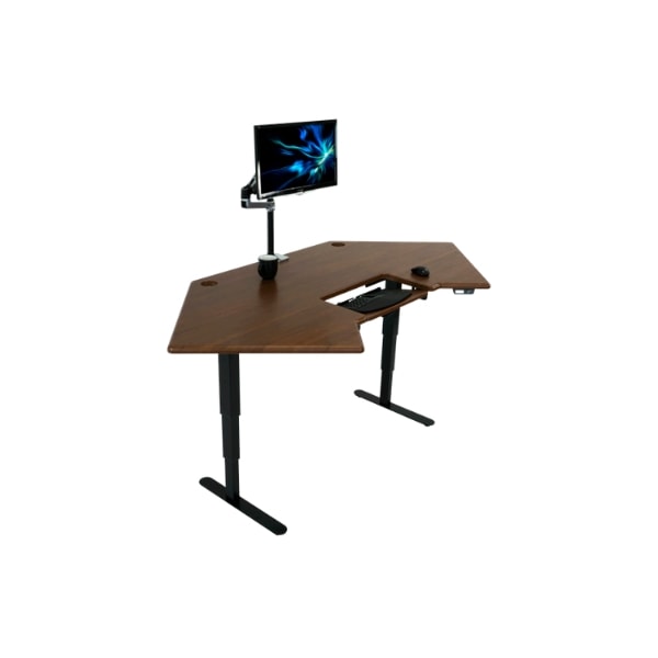 iMovR Cascade Corner Standing Desk 3D View Monitor Facing Right