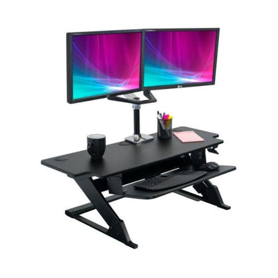iMovR ZipLift HD 42 inch Standing Desk Converter 3D View Two Monitor