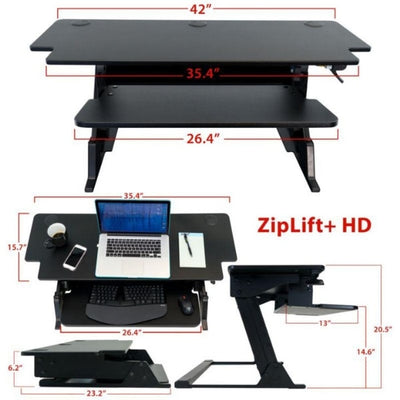 iMovR ZipLift HD 42 inch Standing Desk Converter Dimensions