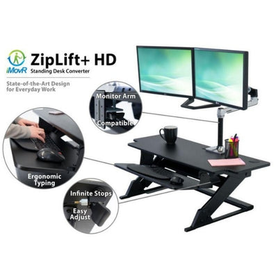 iMovR ZipLift HD 42 inch Standing Desk Converter Features