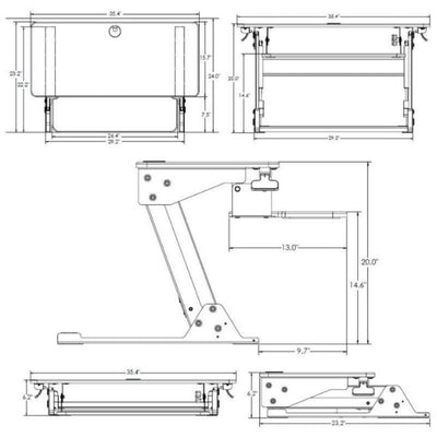 iMovR ZipLift+ Standing Desk Converter Dimensions