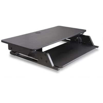 iMovR ZipLift+ Standing Desk Converter Top Front Side View Black