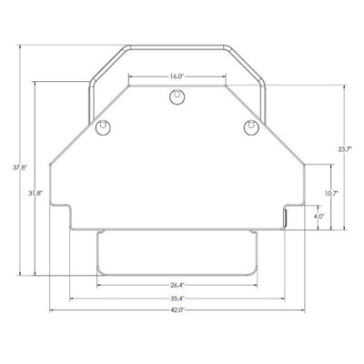 iMovR Ziplift+ Corner Standing Desk Converter Top View Diagram